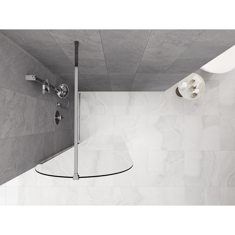 Mexen Kioto-Q ścianka prysznicowa Walk-in 80 x 200 cm, transparent 8 mm, chrom - 800-080-101-01-00-Q