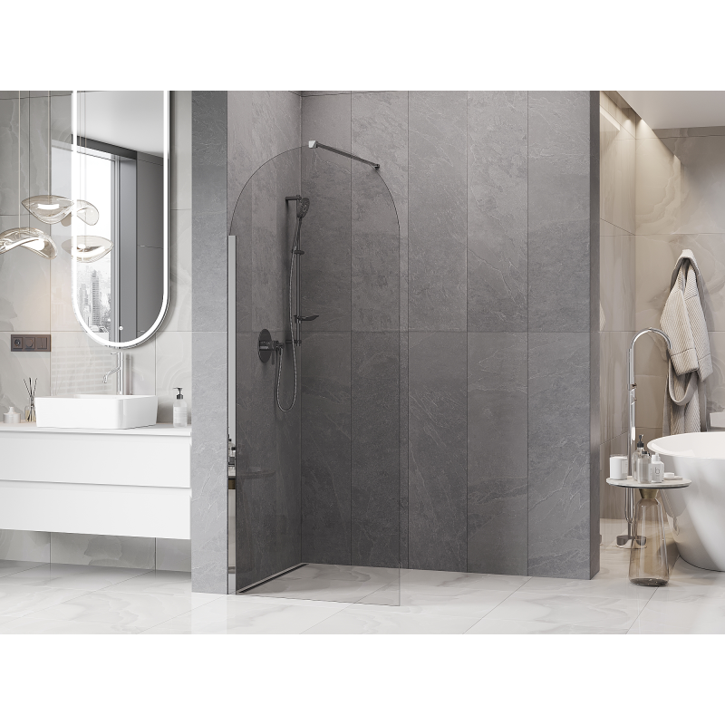 Mexen Kioto-Q διαχωριστικό ντουζ Walk-in 80 x 200 cm, διαφανές 8 mm, χρώμιο - 800-080-101-01-00-Q