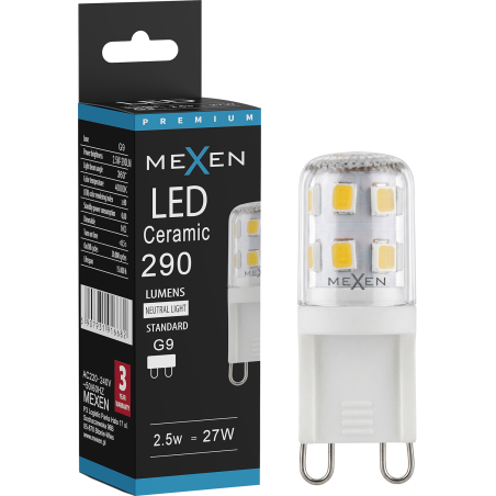Mexen Aura LED-lamppu G9, 2,5W, Neutraali - 4000K, 290 lm - L121-G9-0240-01