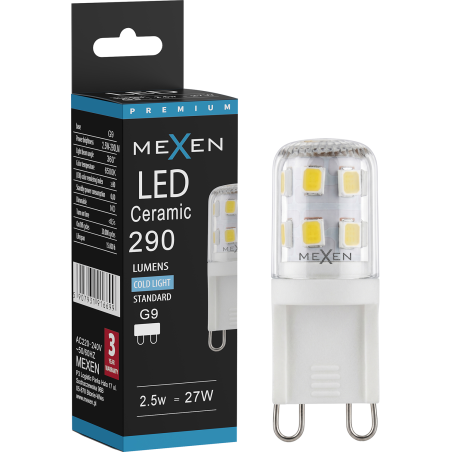 Mexen Aura Λάμπα LED G9, 2,5W, Ψυχρό - 6500K, 290 lm - L121-G9-0265-01