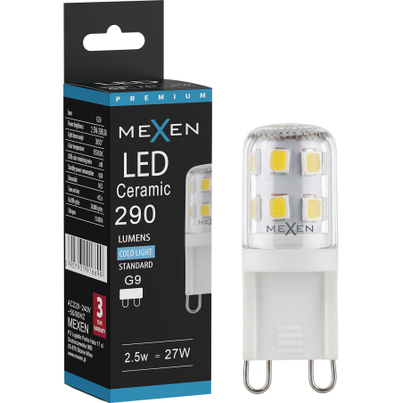 Mexen Aura Lampadina LED G9, 2,5W, Freddo - 6500K, 290 lm - L121-G9-0265-01