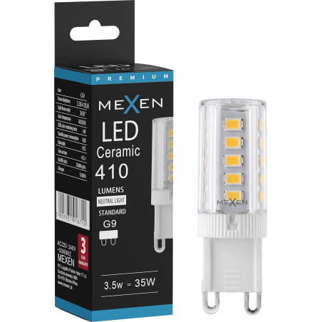Mexen Aura LED-lamppu G9, 3,5W, Neutraali - 4000K, 410 lm - L121-G9-0340-01