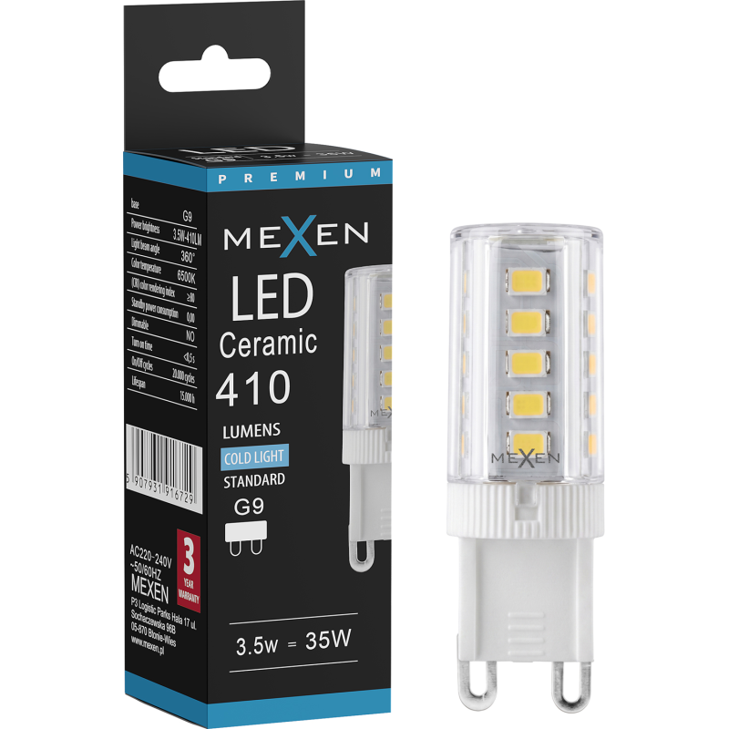 Mexen Aura Λάμπα LED G9, 3,5W, Ψυχρό - 6500K, 410 lm - L121-G9-0365-01