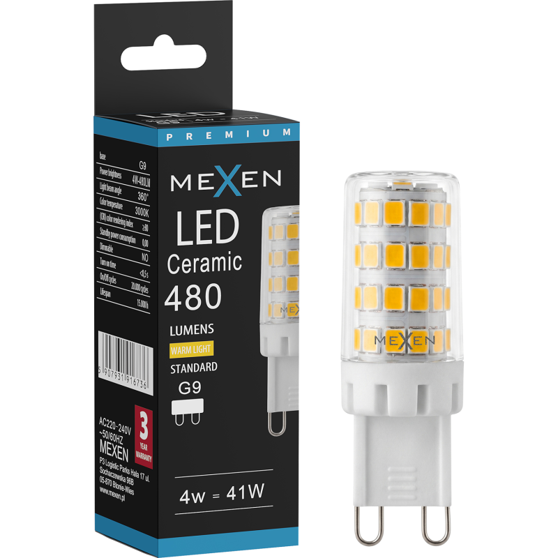 Mexen Aura Ampoule LED G9, 4W, Chaude - 3000K, 480 lm - L121-G9-0430-01