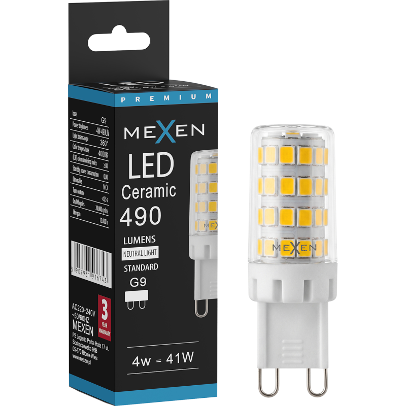 Mexen Aura LED-lamppu G9, 4W, Neutraali - 4000K, 490 lm - L121-G9-0440-01
