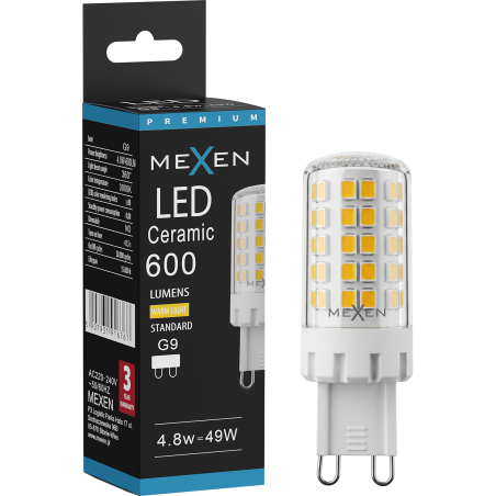 Mexen Aura Λάμπα LED G9, 4,8W, Ζεστό - 3000K, 600 lm - L121-G9-0530-01