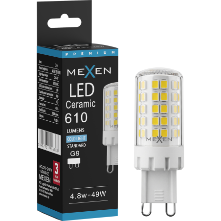 Mexen Aura Λάμπα LED G9, 4,8W, Ψυχρή - 6500K, 610 lm - L121-G9-0565-01