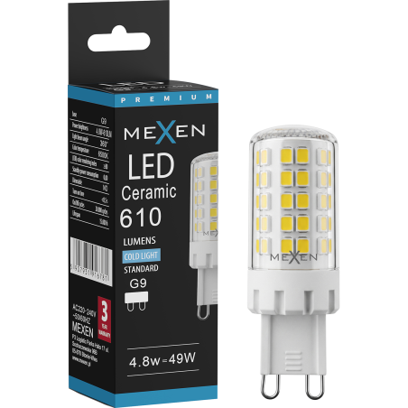 Mexen Aura Lampadina LED G9, 4,8W, Fredda - 6500K, 610 lm - L121-G9-0565-01