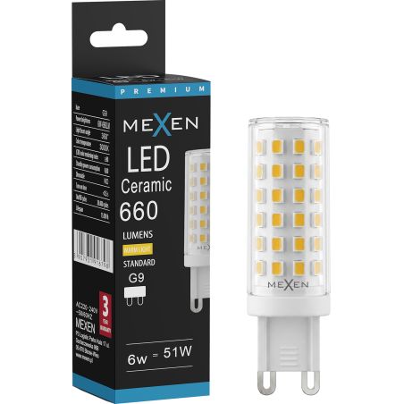 Mexen Aura Λάμπα LED G9, 6W, Θερμό - 3000K, 660 lm - L121-G9-0630-01