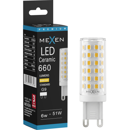 Mexen Aura Lampadina LED G9, 6W, Calda - 3000K, 660 lm - L121-G9-0630-01