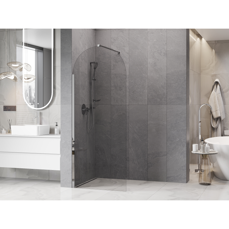 Mexen Kioto-Q ścianka prysznicowa Walk-in 90 x 200 cm, transparent 8 mm, chrom - 800-090-101-01-00-Q