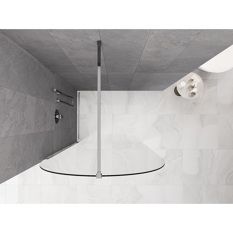 Mexen Kioto-Q ścianka prysznicowa Walk-in 120 x 200 cm, transparent 8 mm, chrom - 800-120-101-01-00-Q
