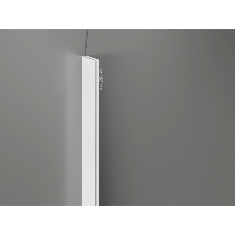 Mexen Kioto-Q Walk-in Shower Wall 80 x 200 cm, transparent 8 mm, white - 800-080-101-20-00-Q