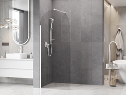 Mexen Kioto-Q ścianka prysznicowa Walk-in 90 x 200 cm, transparent 8 mm, biała - 800-090-101-20-00-Q