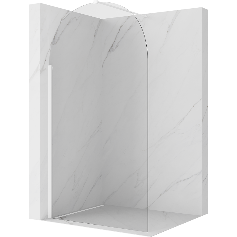 Mexen Kioto-Q duschvägg Walk-in 100 x 200 cm, transparent 8 mm, vit - 800-100-101-20-00-Q
