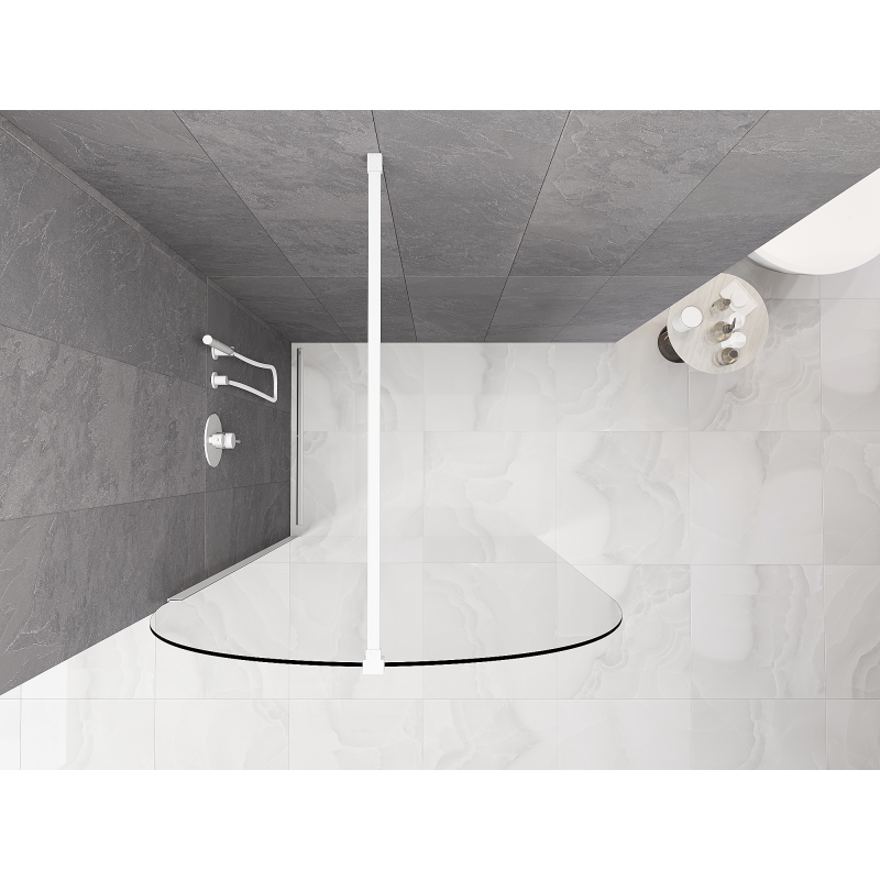 Mexen Kioto-Q ścianka prysznicowa Walk-in 100 x 200 cm, transparent 8 mm, biała - 800-100-101-20-00-Q