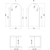 Mexen Kioto-Q tuš stena Walk-in 100 x 200 cm, prozorna 8 mm, bela - 800-100-101-20-00-Q