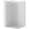 Mexen Kioto-Q Walk-in Shower Wall 110 x 200 cm, Transparent 8 mm, White - 800-110-101-20-00-Q