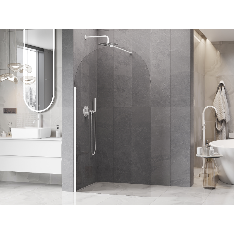 Mexen Kioto-Q ścianka prysznicowa Walk-in 120 x 200 cm, transparent 8 mm, biała - 800-120-101-20-00-Q