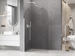 Mexen Kioto-Q ścianka prysznicowa Walk-in 120 x 200 cm, transparent 8 mm, biała - 800-120-101-20-00-Q