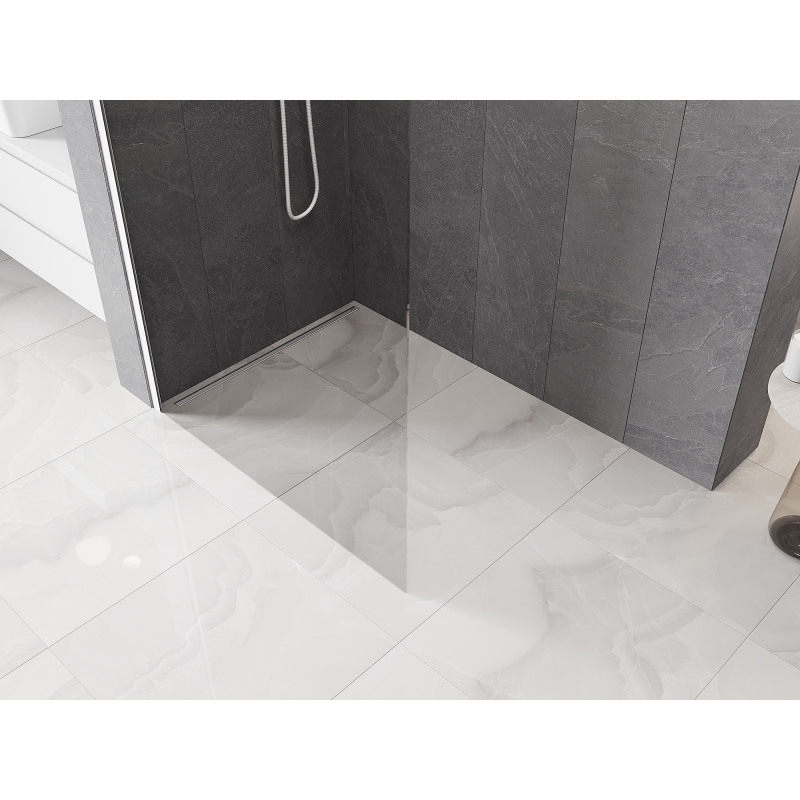 Mexen Kioto-Q Walk-in Shower Wall 120 x 200 cm, Transparent 8 mm, White - 800-120-101-20-00-Q