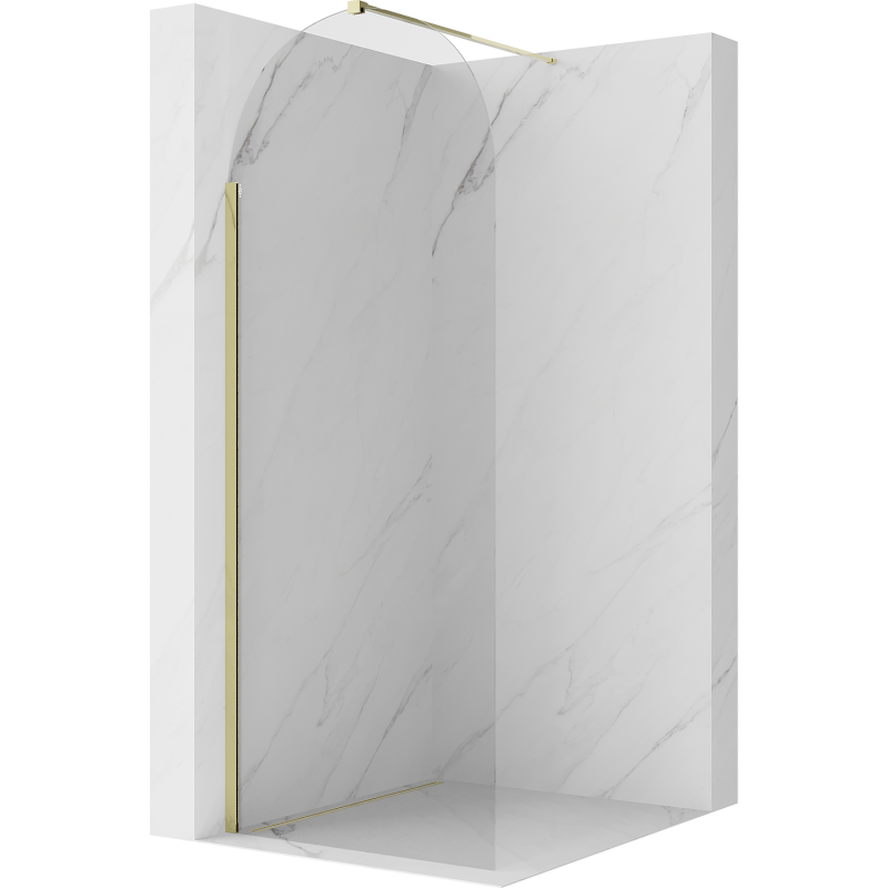 Mexen Kioto-Q Duschvägg Walk-in 80 x 200 cm, transparent 8 mm, guld - 800-080-101-50-00-Q