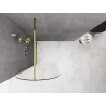 Mexen Kioto-Q Duschvägg Walk-in 90 x 200 cm, transparent 8 mm, guld - 800-090-101-50-00-Q