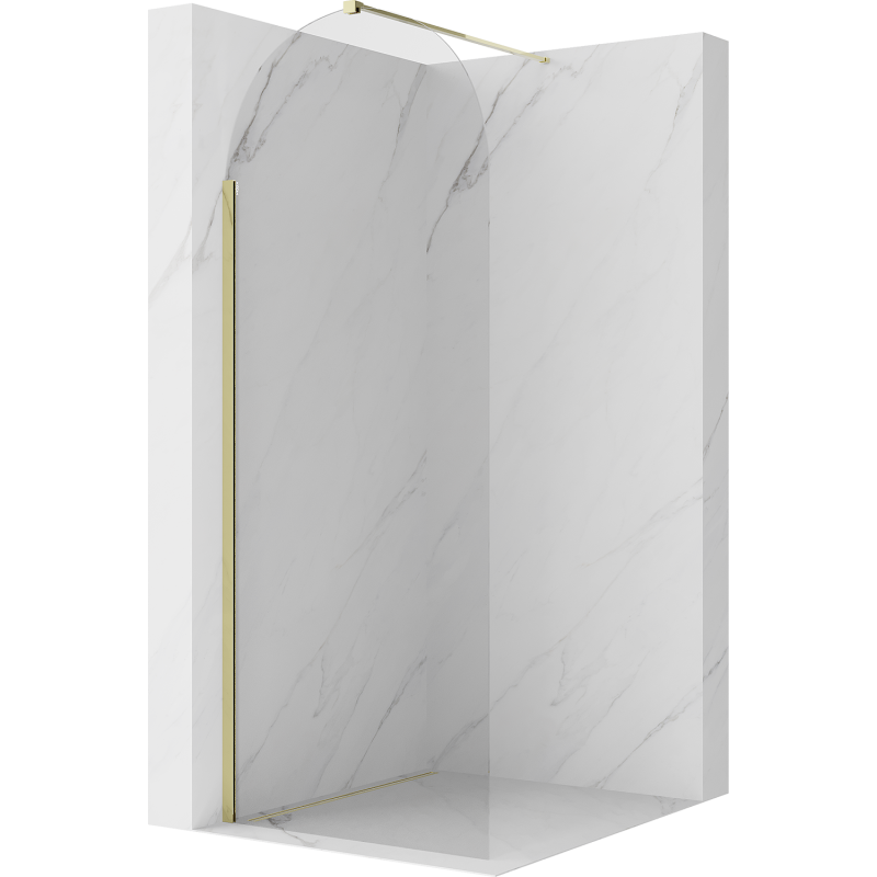 Mexen Kioto-Q ścianka prysznicowa Walk-in 90 x 200 cm, transparent 8 mm, złota - 800-090-101-50-00-Q