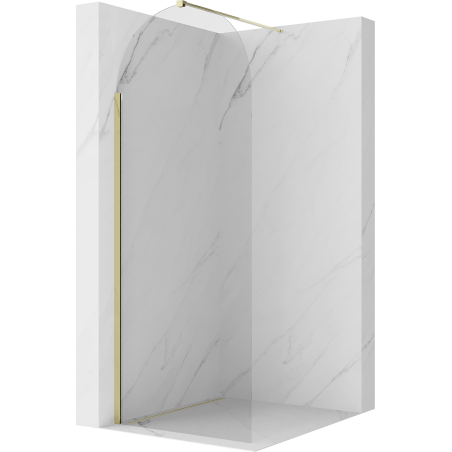 Mexen Kioto-Q Duschvägg Walk-in 90 x 200 cm, transparent 8 mm, guld - 800-090-101-50-00-Q