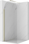Mexen Kioto-Q ścianka prysznicowa Walk-in 90 x 200 cm, transparent 8 mm, złota - 800-090-101-50-00-Q