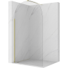Mexen Kioto-Q Paroi de douche Walk-in 100 x 200 cm, transparent 8 mm, dorée - 800-100-101-50-00-Q