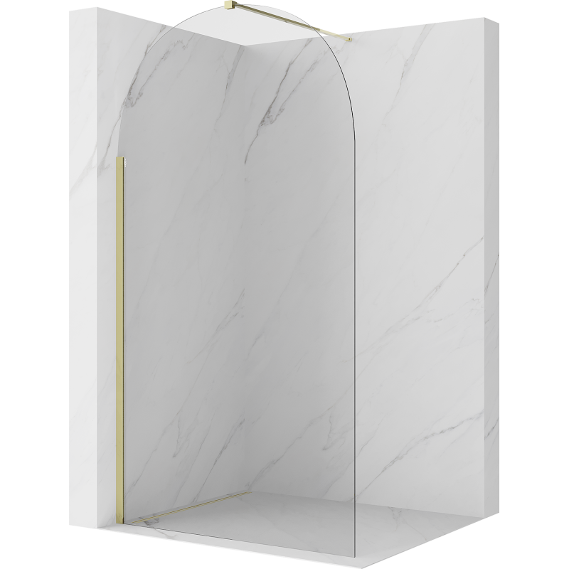 Mexen Kioto-Q ścianka prysznicowa Walk-in 120 x 200 cm, transparent 8 mm, złota - 800-120-101-50-00-Q