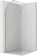 Mexen Kioto-Q ścianka prysznicowa Walk-in 80 x 200 cm, transparent 8 mm, złota szczotkowana - 800-080-101-55-00-Q