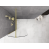 Mexen Kioto-Q prha stenska stena Walk-in 90 x 200 cm, prozorna 8 mm, zlato brušena - 800-090-101-55-00-Q