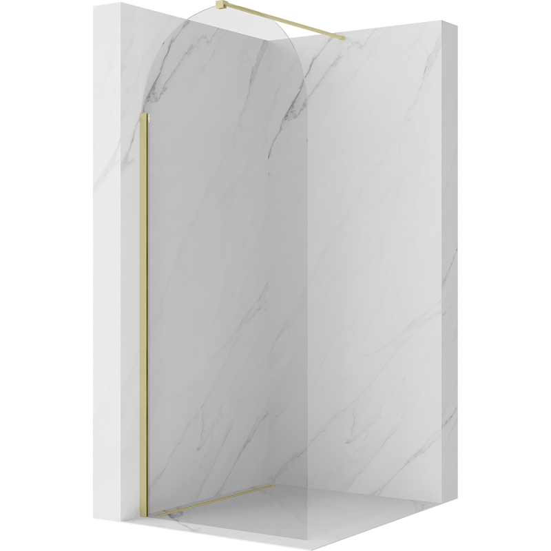 Mexen Kioto-Q ścianka prysznicowa Walk-in 90 x 200 cm, transparent 8 mm, złota szczotkowana - 800-090-101-55-00-Q