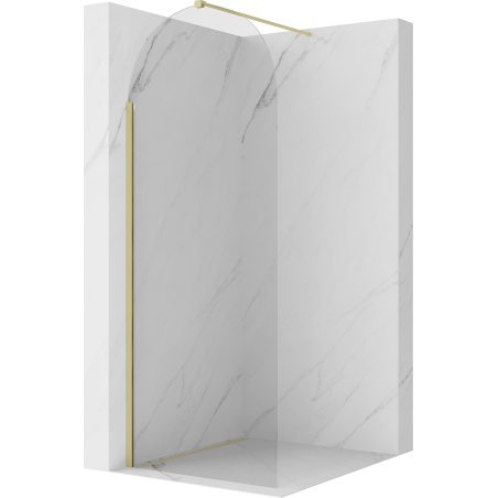 Mexen Kioto-Q prha stenska stena Walk-in 90 x 200 cm, prozorna 8 mm, zlato brušena - 800-090-101-55-00-Q