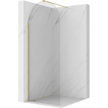 Mexen Kioto-Q ścianka prysznicowa Walk-in 90 x 200 cm, transparent 8 mm, złota szczotkowana - 800-090-101-55-00-Q
