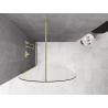 Mexen Kioto-Q ścianka prysznicowa Walk-in 100 x 200 cm, transparent 8 mm, złota szczotkowana - 800-100-101-55-00-Q