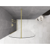 Mexen Kioto-Q Walk-in Shower Wall 110 x 200 cm, Transparent 8 mm, Brushed Gold - 800-110-101-55-00-Q