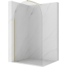 Mexen Kioto-Q Walk-in Shower Wall 110 x 200 cm, Transparent 8 mm, Brushed Gold - 800-110-101-55-00-Q
