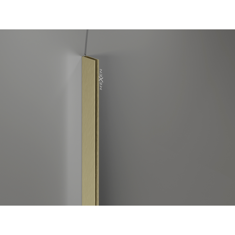 Mexen Kioto-Q ścianka prysznicowa Walk-in 120 x 200 cm, transparent 8 mm, złota szczotkowana - 800-120-101-55-00-Q