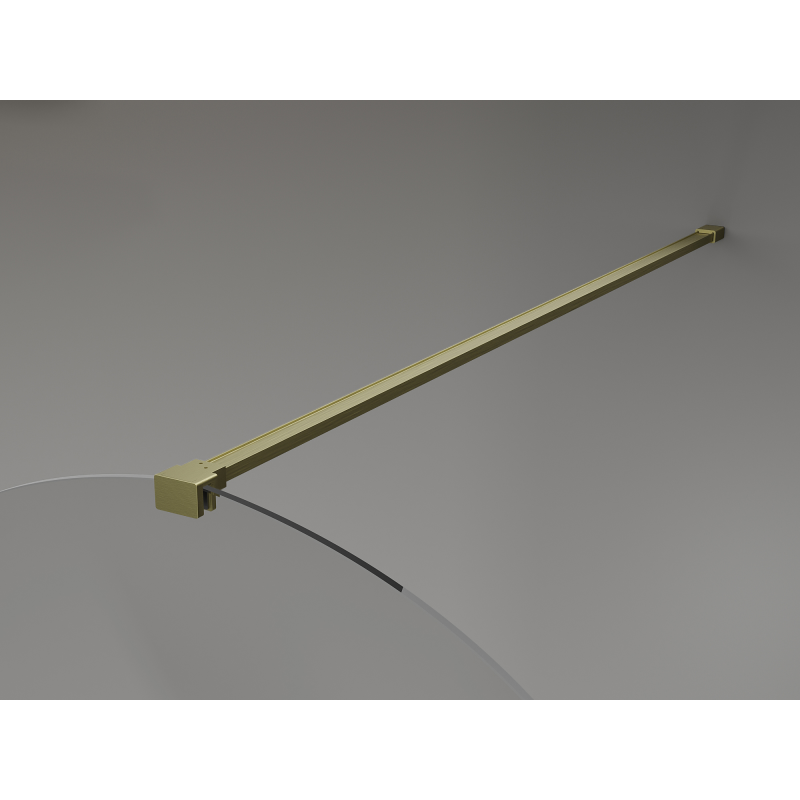 Mexen Kioto-Q Walk-in Shower Wall 120 x 200 cm, Transparent 8 mm, Brushed Gold - 800-120-101-55-00-Q