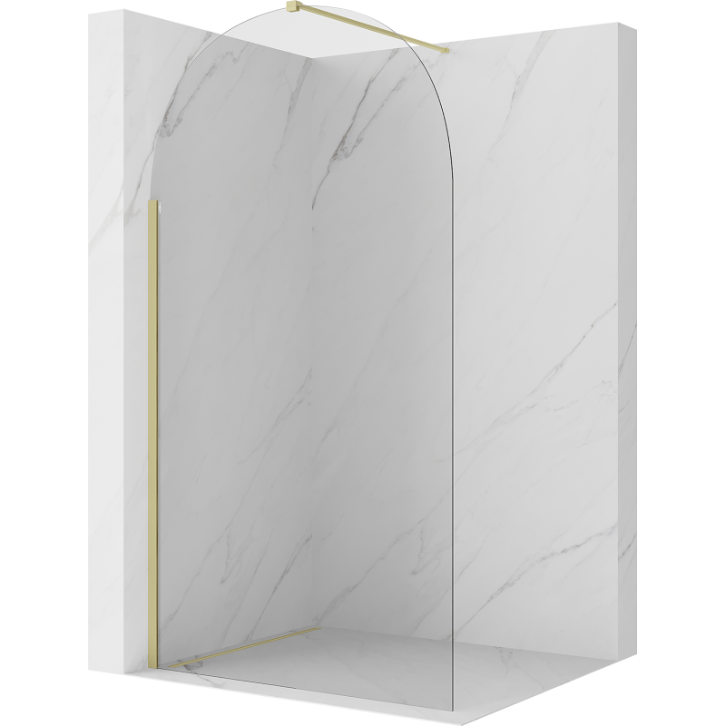 Mexen Kioto-Q ścianka prysznicowa Walk-in 120 x 200 cm, transparent 8 mm, złota szczotkowana - 800-120-101-55-00-Q