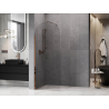 Mexen Kioto-Q ścianka prysznicowa Walk-in 80 x 200 cm, transparent 8 mm, różowe złoto - 800-080-101-60-00-Q