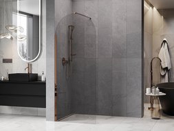 Mexen Kioto-Q ścianka prysznicowa Walk-in 80 x 200 cm, transparent 8 mm, różowe złoto - 800-080-101-60-00-Q