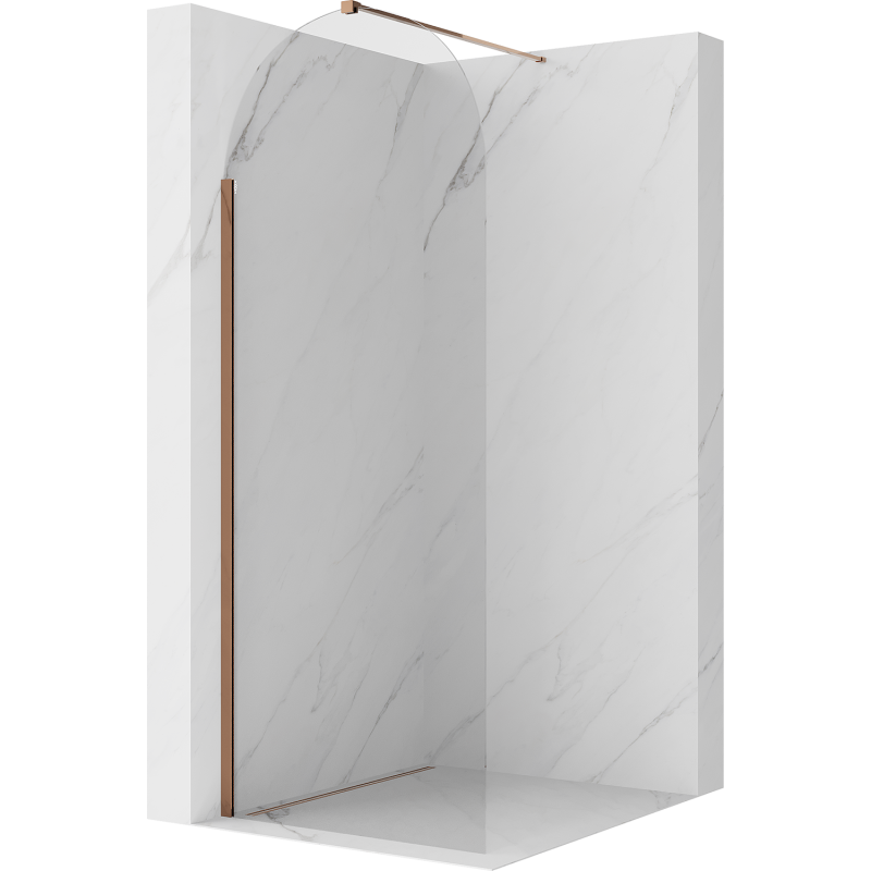 Mexen Kioto-Q tuš kabina Walk-in 90 x 200 cm, prozorna 8 mm, rožnato zlato - 800-090-101-60-00-Q