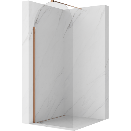 Mexen Kioto-Q ścianka prysznicowa Walk-in 90 x 200 cm, transparent 8 mm, różowe złoto - 800-090-101-60-00-Q