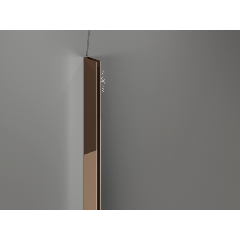 Mexen Kioto-Q tuš stijena Walk-in 100 x 200 cm, prozirna 8 mm, ružičasto zlato - 800-100-101-60-00-Q