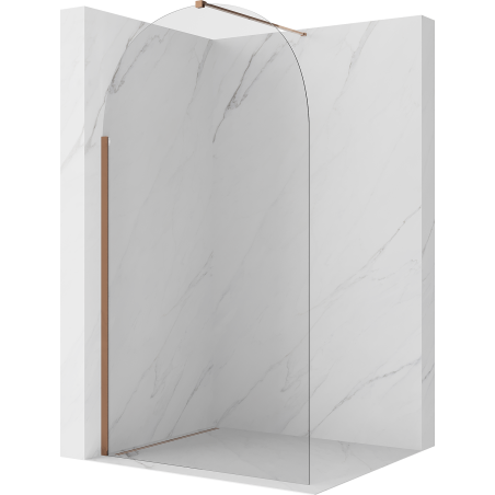 Mexen Kioto-Q Walk-in Shower Wall 100 x 200 cm, Transparent 8 mm, Rose Gold - 800-100-101-60-00-Q