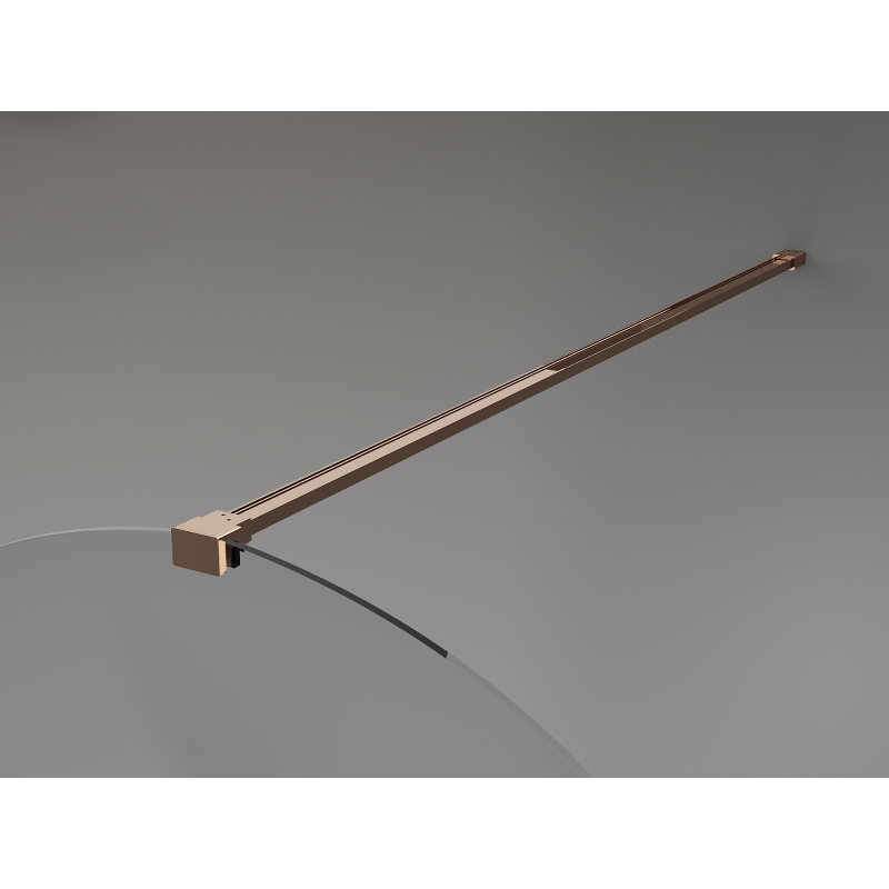 Mexen Kioto-Q Walk-in Shower Wall 110 x 200 cm, Transparent 8 mm, Rose Gold - 800-110-101-60-00-Q